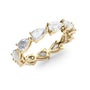 Yellow :: IGI certified 3ct pear lab grown diamond east west eternity ring yellow gold stackable band
