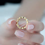 Yellow :: close up 3ct round bezel lab diamond eternity ring yellow gold bold sparkle