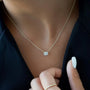 yellow :: 1 carat elongated cushion necklace with brilliant light performance