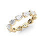 Yellow :: close up 2.5ct pear east west lab diamond eternity ring yellow gold bold sparkle