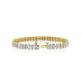 yellow :: 15ct emerald cut lab grown diamond tennis bracelet four prong setting