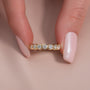 Yellow :: classic 1.5ct round bezel lab grown diamond eternity ring yellow gold statement band
