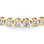 yellow :: 4ct round brilliant lab grown diamond tennis bracelet bezel setting