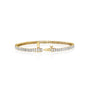 yellow :: 4ct emerald cut lab grown diamond tennis bracelet four prong setting