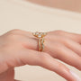 Yellow :: classic 4 carat round u prong lab grown diamond eternity ring yellow gold statement band