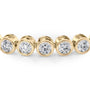 yellow :: 5.5ct round brilliant lab grown diamond tennis bracelet bezel setting