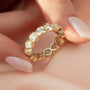 Yellow :: premium 3.5ct round bezel lab diamond eternity ring yellow gold high luxury statement band