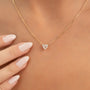 yellow :: elegant 0.8 ct heart solitaire necklace with warm gold tones