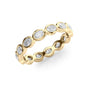 Yellow :: classic 1.4 carat oval east west bezel lab grown diamond eternity ring yellow gold minimal band