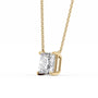yellow :: 0.5 carat princess shaped pendant necklace in polished yellow gold