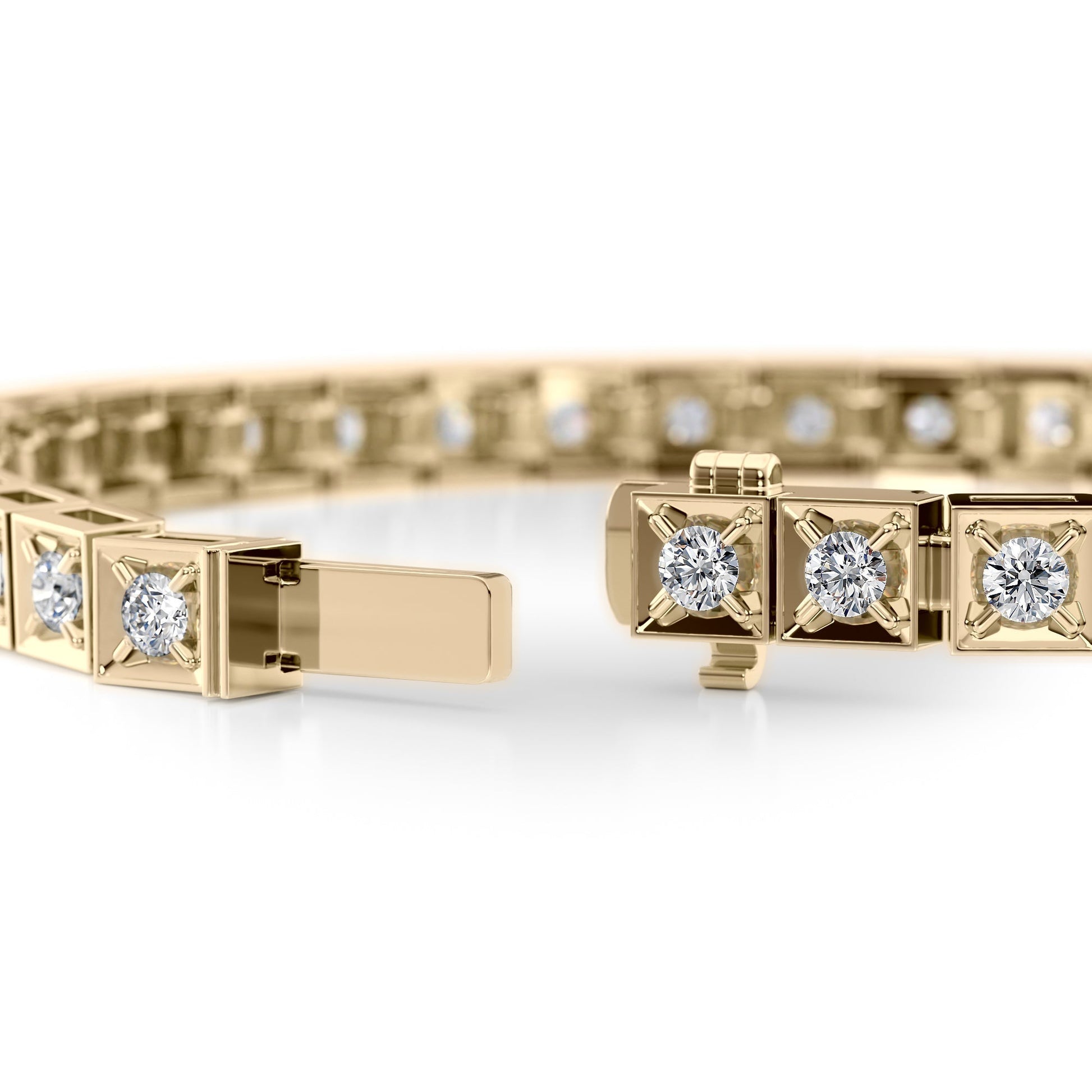 yellow :: 2 carat IGI certified round diamond bracelet chocolate style lab grown