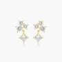 Yellow :: stylish lab grown diamond cluster studs princess cut square design white gold modern jewelry