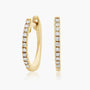 Yellow :: modern pave lab grown diamond huggie earrings white gold subtle sparkle minimal luxury design