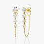 Yellow | Rose :: premium V link lab grown diamond drop earrings tennis style white gold high brilliance jewelry