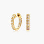 Yellow :: full diamond hoop earrings lab grown inside out pave design white gold statement luxury jewelry