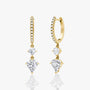 Yellow | Rose  :: bold shield lab grown diamond drop earrings hoop design white gold contemporary luxury jewelry