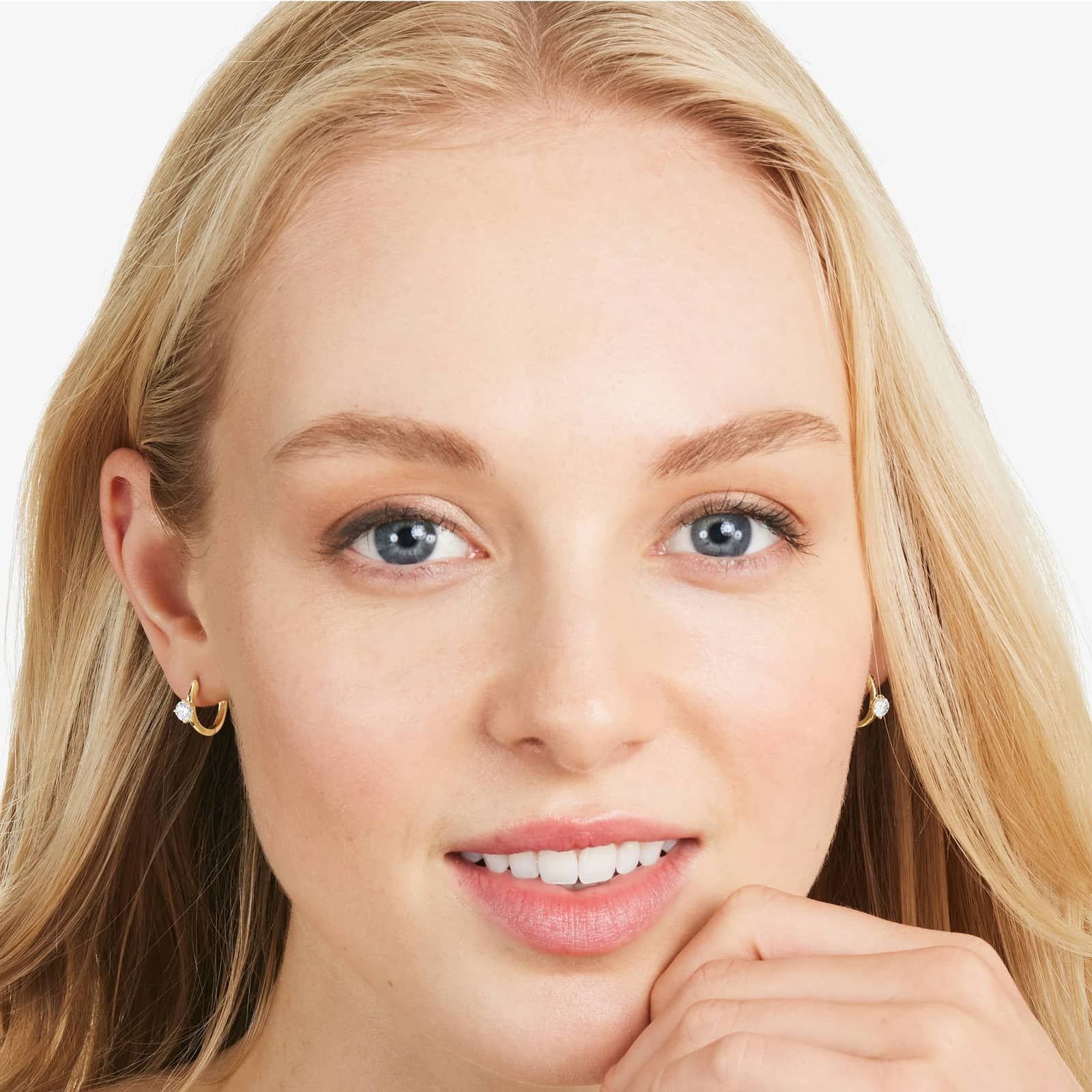 Yellow :: stylish lab grown diamond hoop earrings solitaire setting white gold contemporary minimal jewelry