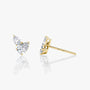 Yellow :: modern toi et moi diamond stud earrings lab grown dual stone design white gold contemporary jewelry