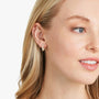 Yellow :: full diamond hoop earrings lab grown inside out pave design white gold statement luxury jewelry