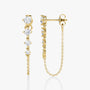 Yellow | Rose :: premium V link lab grown diamond drop earrings tennis style white gold high brilliance jewelry