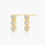 Yellow :: sophisticated lab grown diamond stud earrings mixed shape bezel design white gold premium jewelry