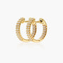 Yellow :: elegant lab grown diamond hoop earrings inside out pave setting white gold continuous sparkle design