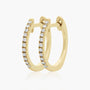 Yellow :: fine jewelry dainty lab grown diamond huggie earrings pave white gold minimal elegant style