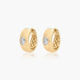 Yellow :: small oval lab grown diamond hoop earrings bezel setting white gold refined circular design