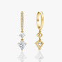 Yellow | Rose :: designer shield lab grown diamond hoop earrings drop design white gold bold geometric elegance