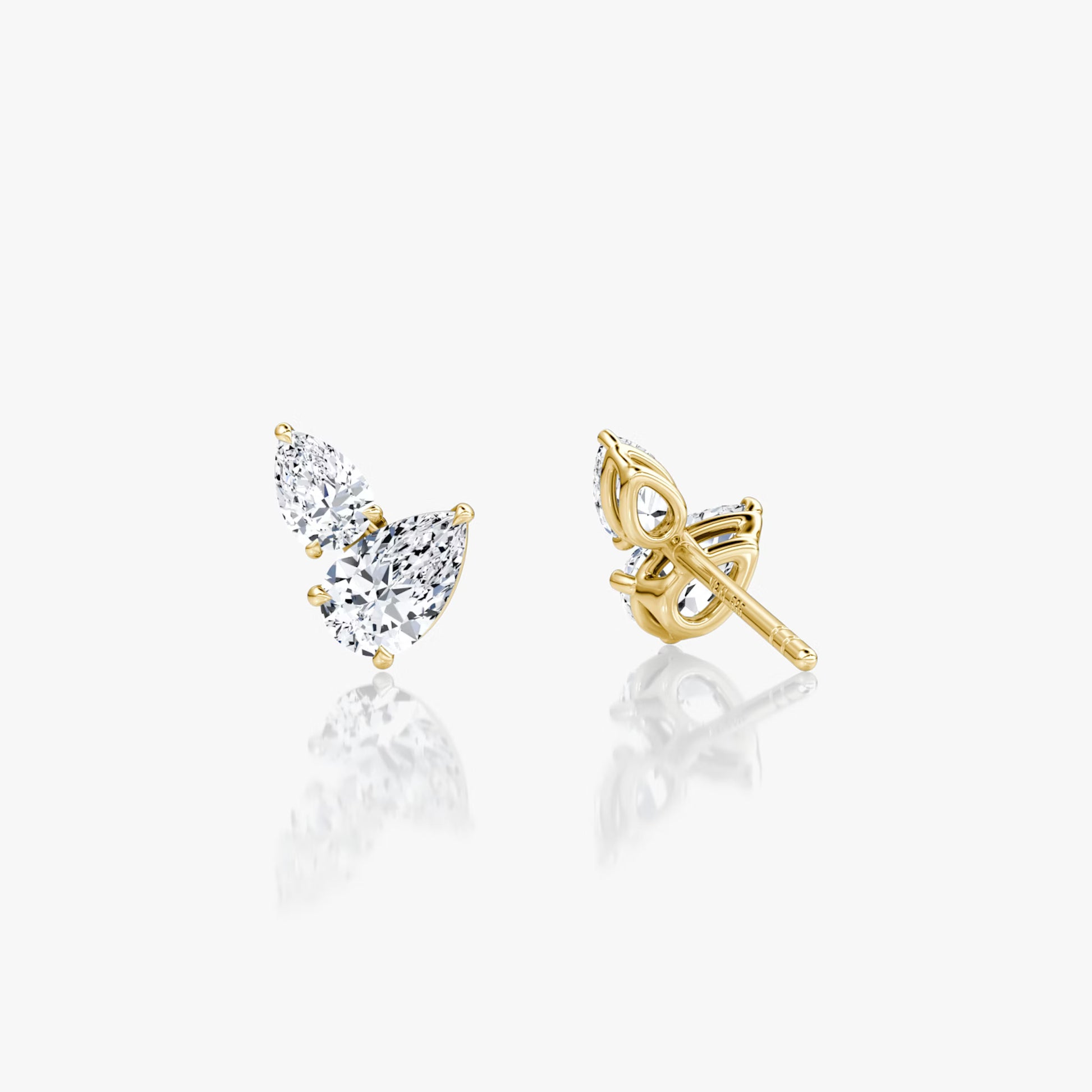 Yellow :: premium lab grown diamond toi et moi earrings two stone style white gold luxury fine jewelry