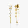 Yellow | Rose :: premium V link lab grown diamond drop earrings tennis style white gold high brilliance jewelry