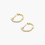 Yellow :: sophisticated pave lab grown diamond huggie hoops white gold refined everyday sparkle jewelry