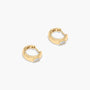 Yellow :: refined oval bezel lab grown diamond huggie earrings white gold minimal everyday jewelry