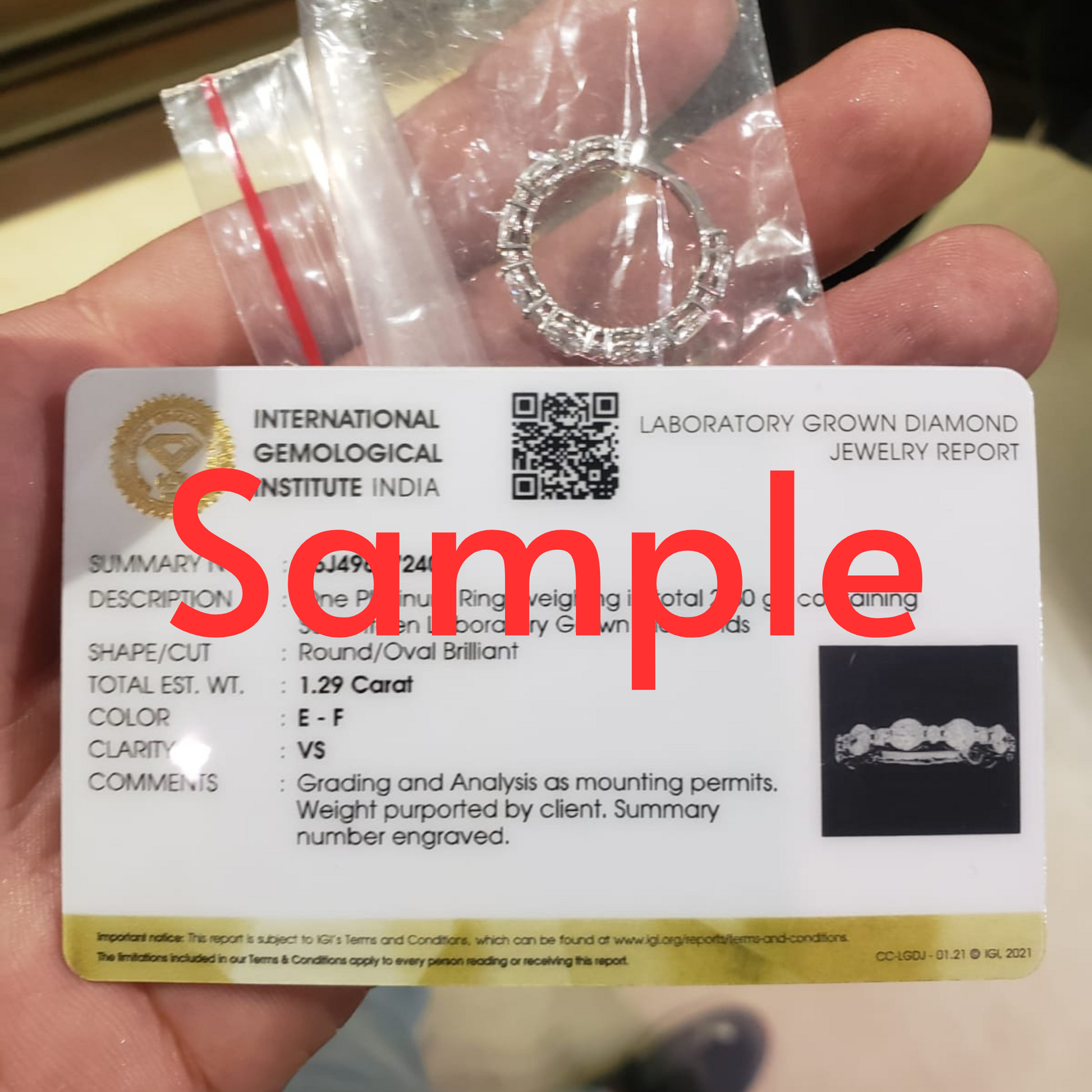 Round 0.45tcw Lab Grown Diamond Hoop Earring, EF Color, VS Clarity - IGI Certificate