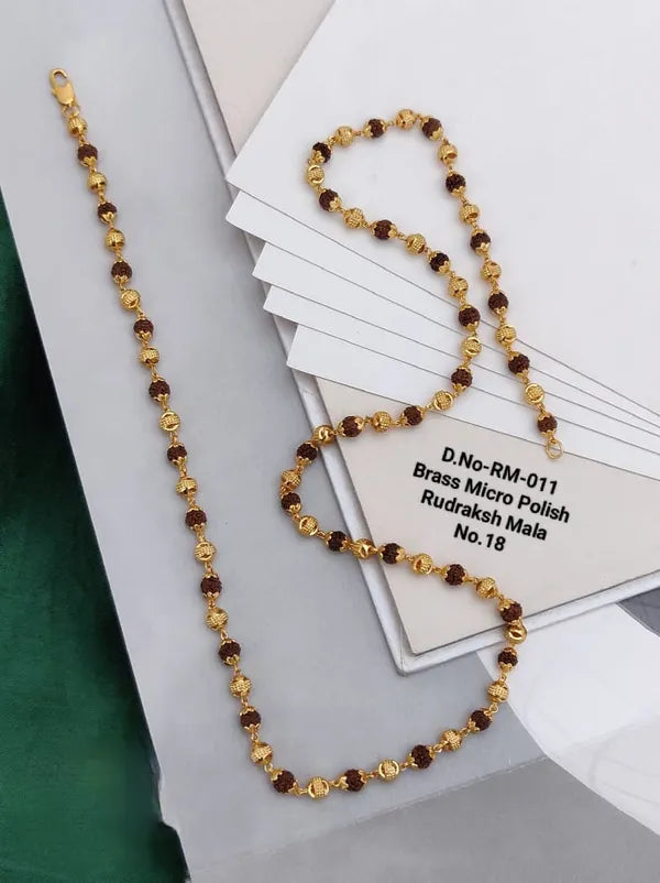 Brass Micro Polish Rudraksh Mala