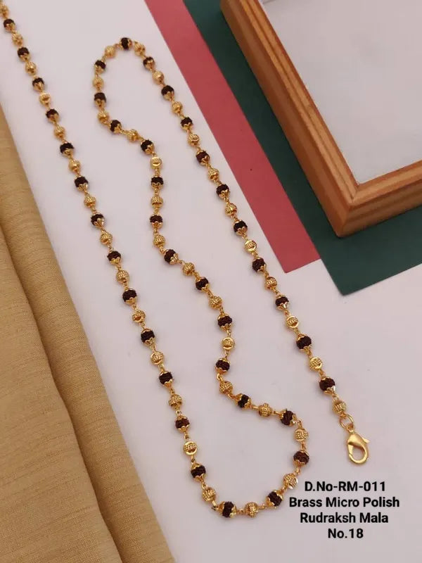 Brass Micro Polish Rudraksh Mala