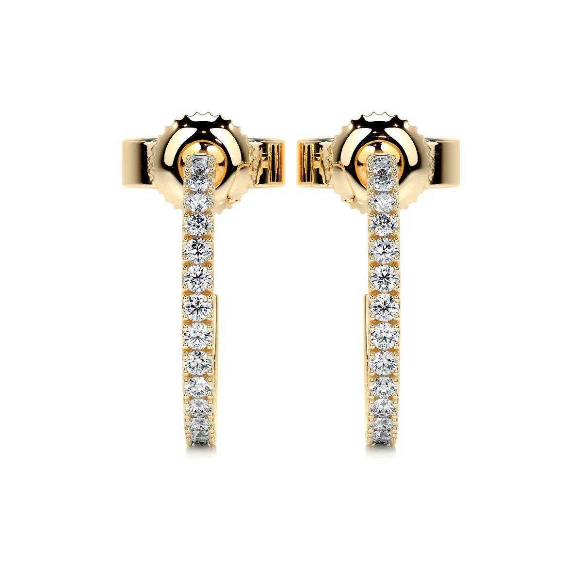 Yellow :: fine jewelry round lab grown diamond earrings 0.50ct solitaire white gold timeless style