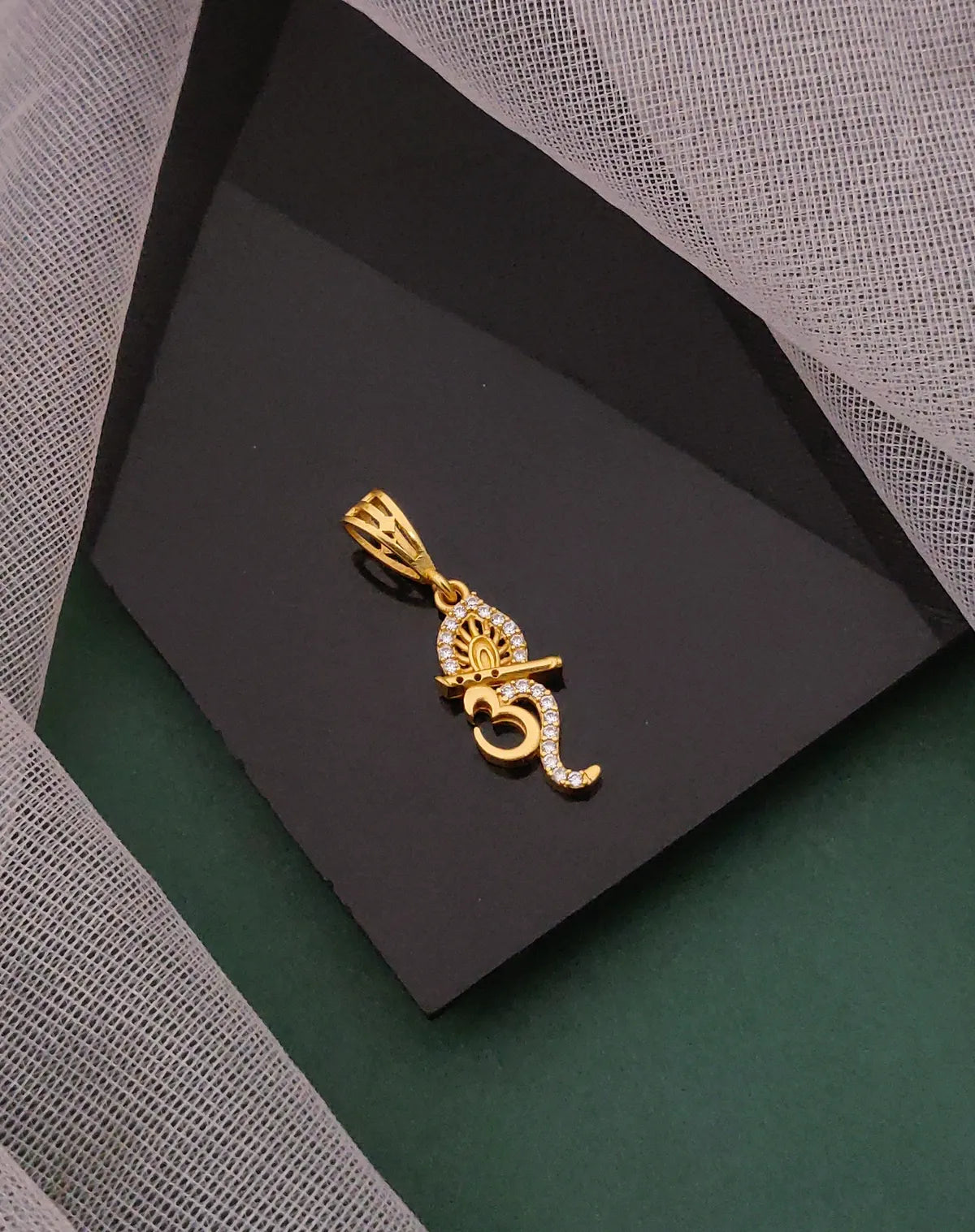 Creative om with Krishna style Diamond Pendant