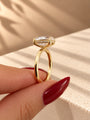 Common :: Antique Oval Hidden Halo engagement ring with polished 2mm band