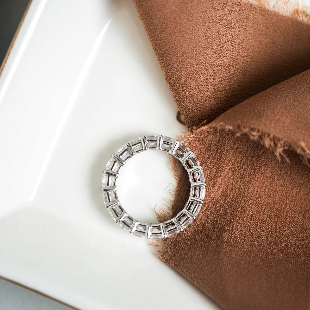 Asscher Lab Grown Diamond Eternity Band, EF Color, VS Clarity, IGI Certified