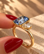 Common :: 2.50TCW Blue Emerald Toi Et Moi lab grown diamond engagement ring