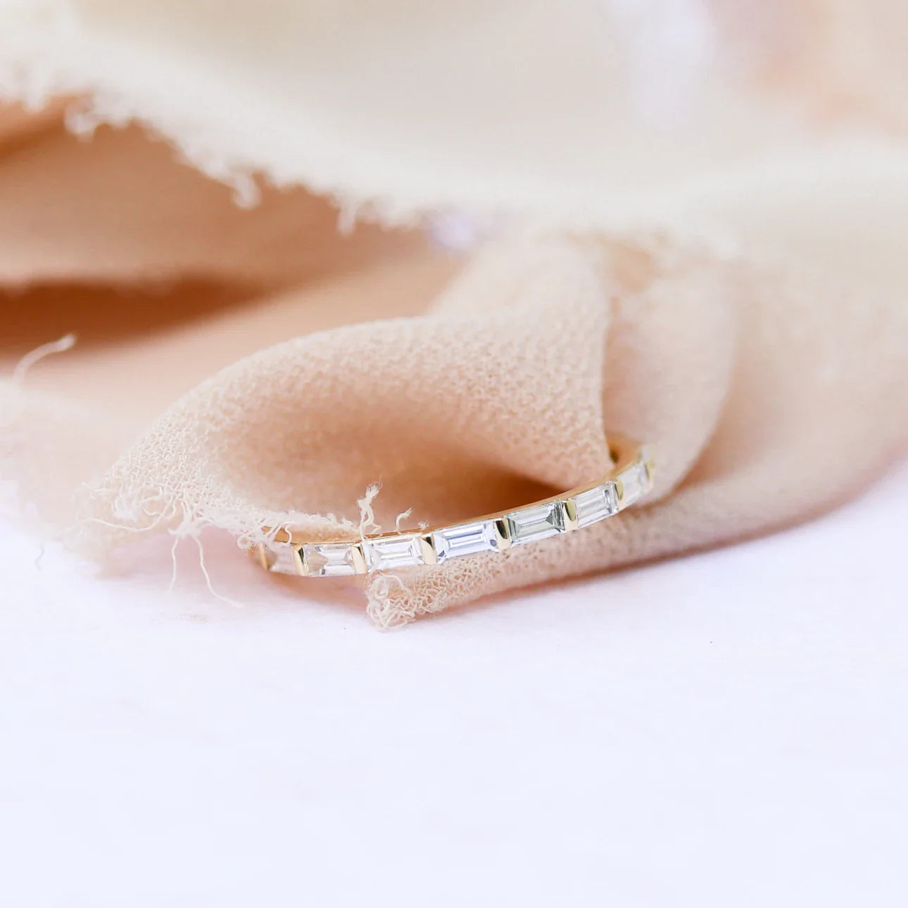 Baguette East-West Lab Grown Diamond Eternity Band, EF Color, VS Clarity, IGI certified