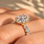 Common :: D E F Oval lab diamond ring with 8.00TCW total diamond weight