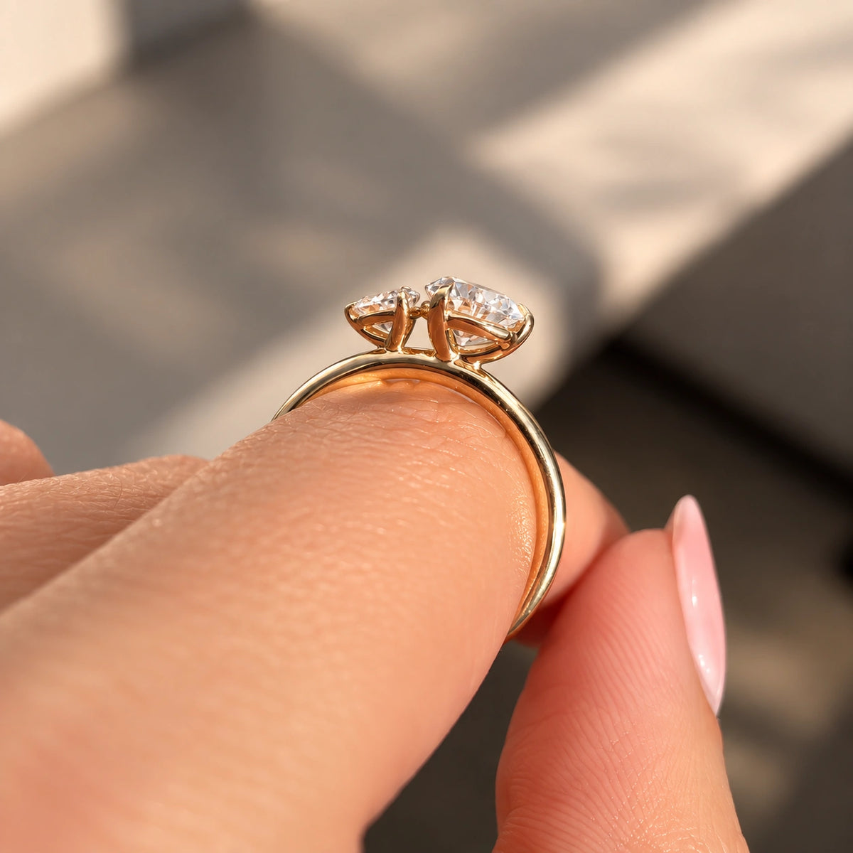 Common :: 2.50TCW double Pear diamond ring with 1.50ct and 1.00ct stones