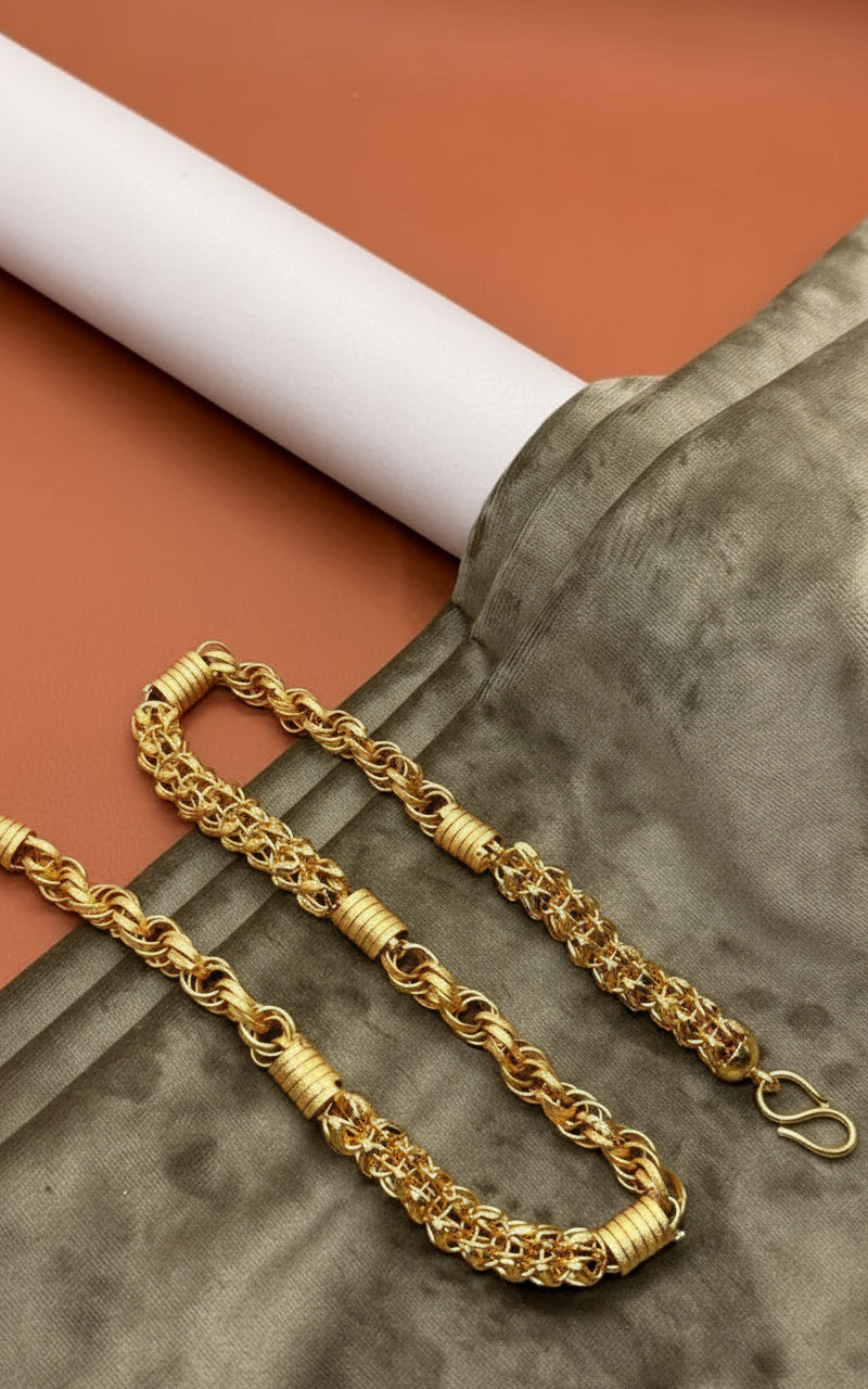 New Clasical Desing Bahubali Anti Tarnish & Waterproof Chain With Rassa Des