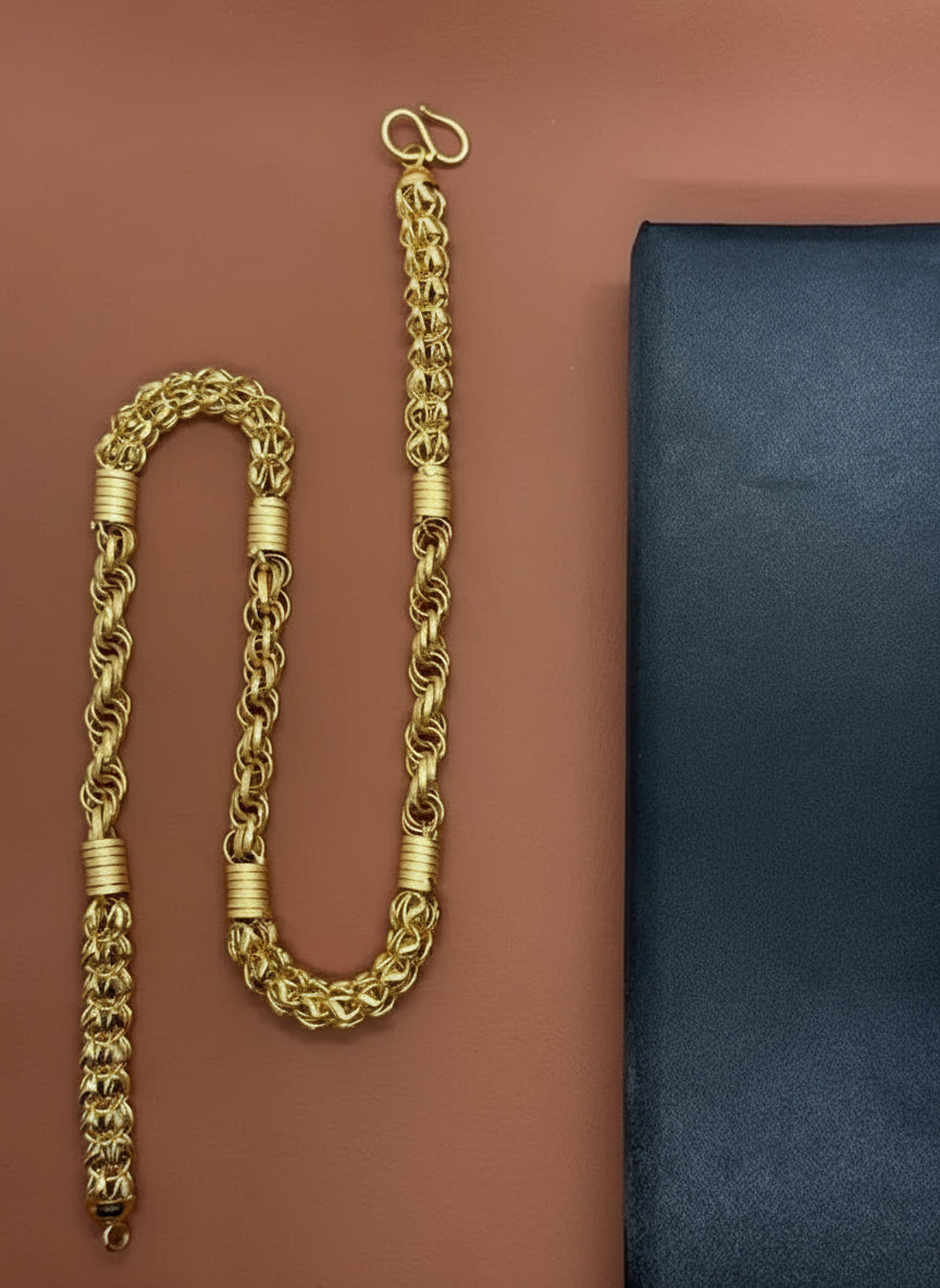 New Clasical Desing Bahubali Anti Tarnish & Waterproof Chain With Rassa Des