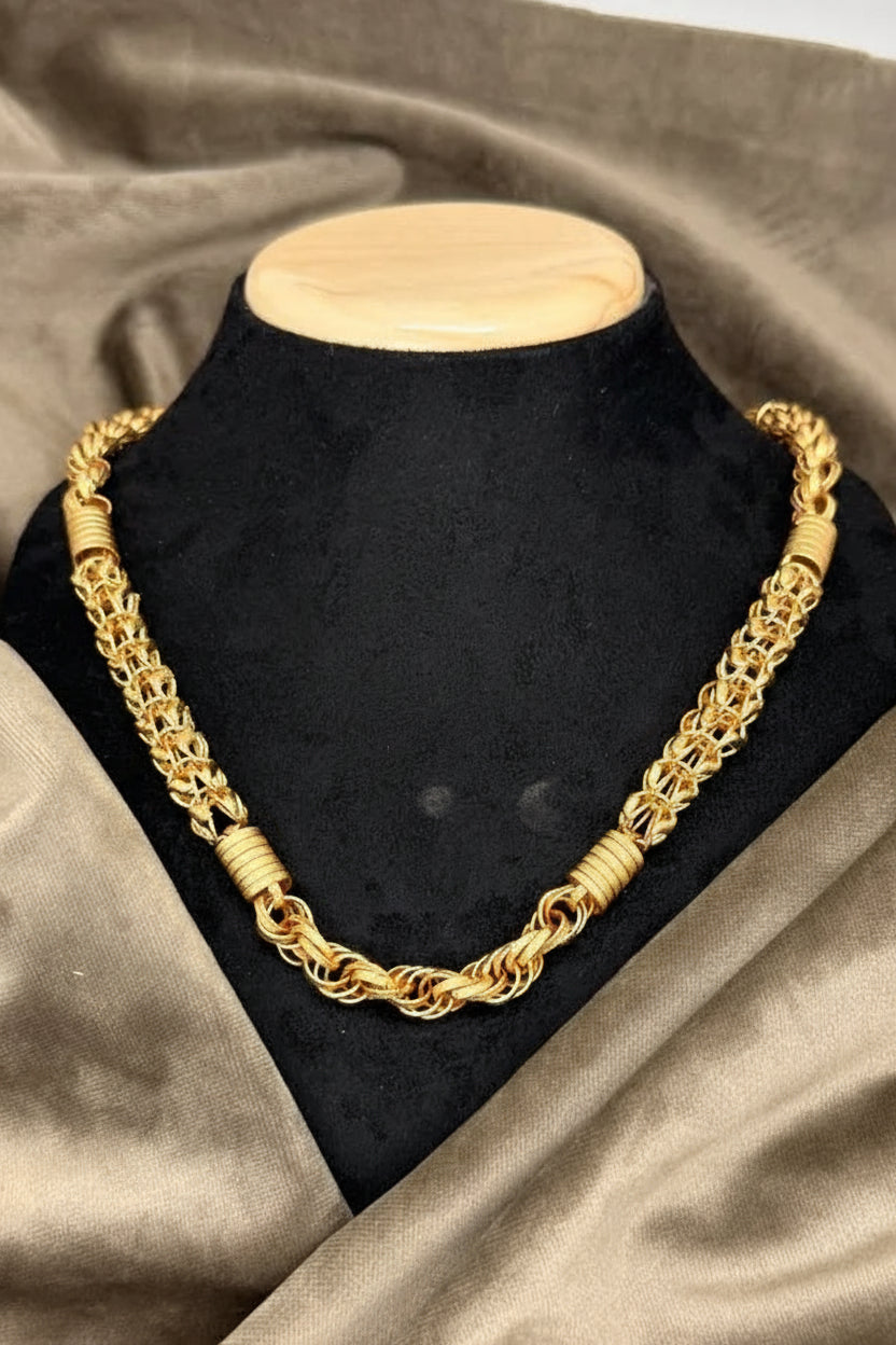 New Clasical Desing Bahubali Anti Tarnish & Waterproof Chain With Rassa Des