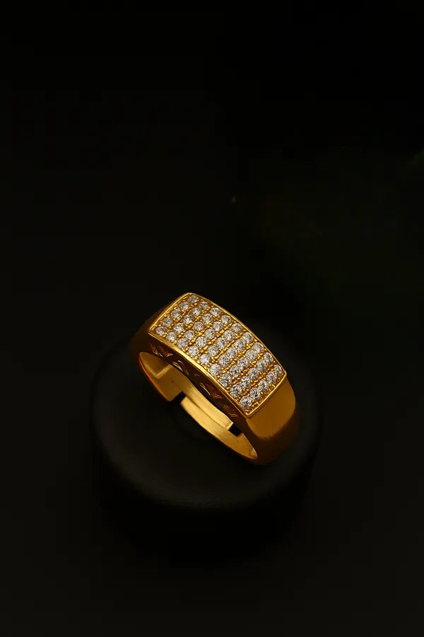 Diamond Gold Ring with aesthetic Design for Boys & Men