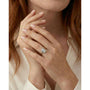 Yellow :: Emerald lab grown diamond ring full bezel setting elegant engagement