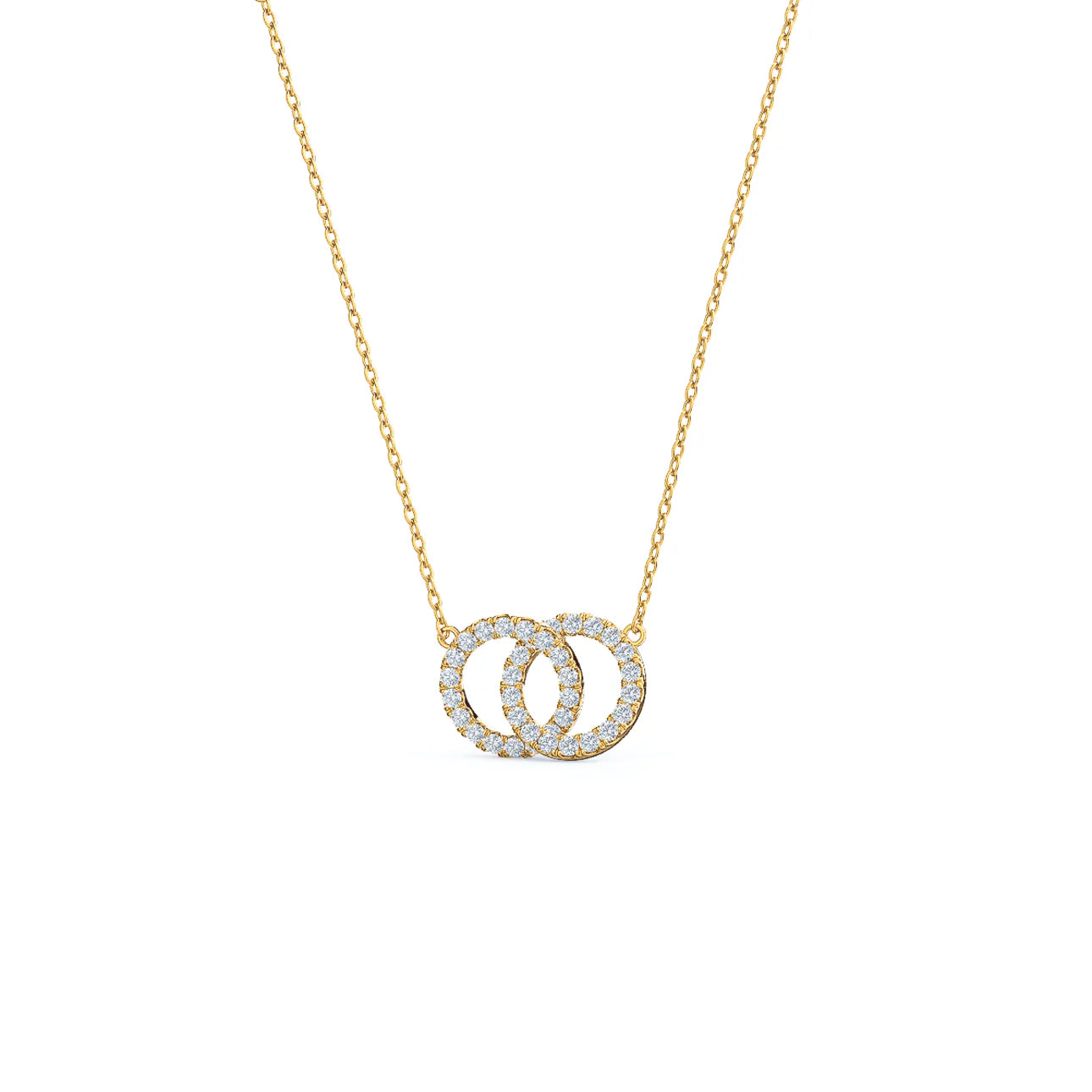 Round Lab Grown Diamond Double Karma Necklace, EF Color, VS Clarity, IGI Certified